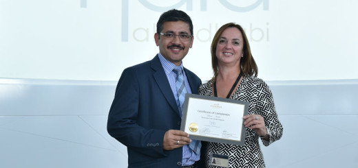 Uttam Karki from Nepal’s Yeti Travel with Claire Hunt, Senior Manager at Hala Abu Dhabi, during a recent training session in the UAE capital.